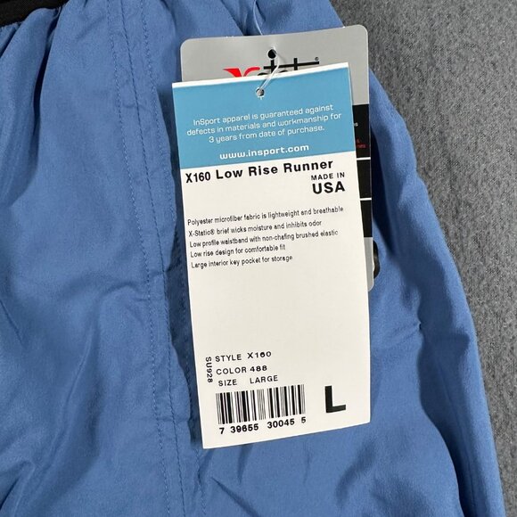 Insport Shorts Womens‎ Large X160 Low Rise Runner Shorts Blue Lightweight - Picture 3 of 11
